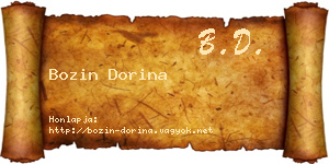 Bozin Dorina névjegykártya